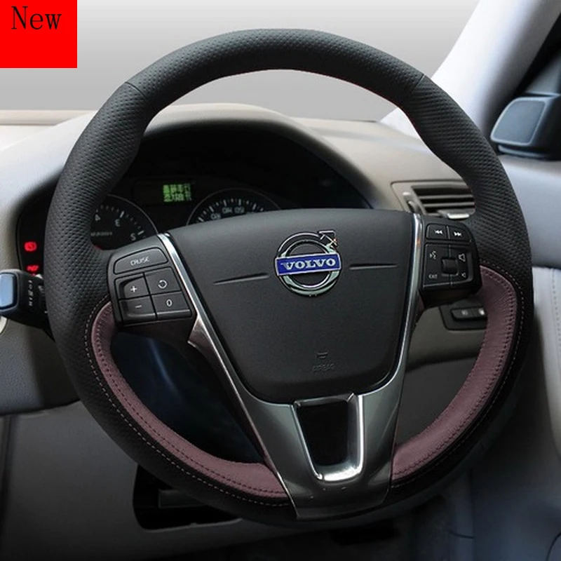 

Customized Hand-Stitched Leather Suede Car Steering Wheel Cover for Volvo XC60 S60l XC90 V40 V60 S80L Car Accessories