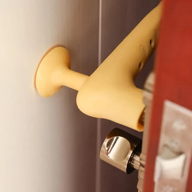 Silicone Doorknob Gloves With Suction Cup Baby Anti-Collision Anti-Static Protective Cover Thicken Door Handle Wall Protectors