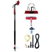 36 FT Water Fed Pole System Window Cleaning Brush Solar Panel Washing Tool with 10.8 Meters Telescopic High Reach Handle 1