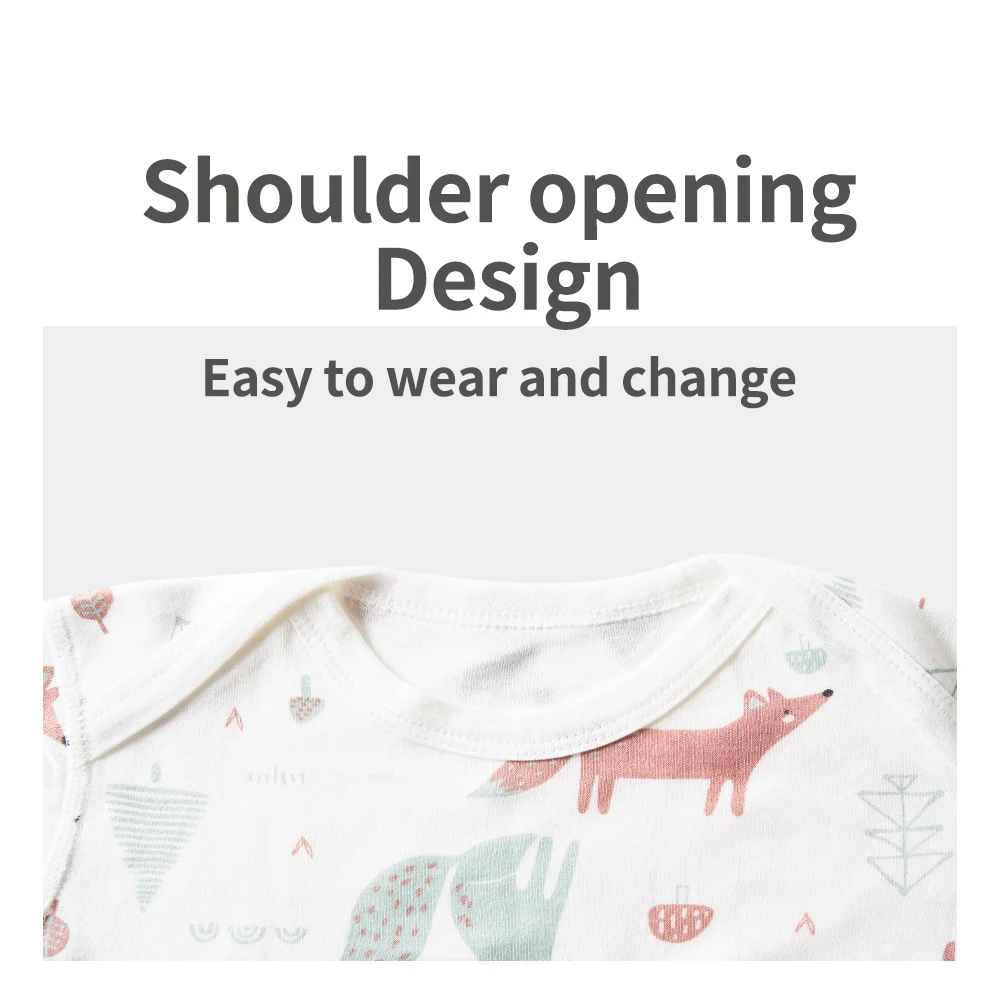 HappyFlute 0-2Y Fresh Pattern Soft Bamboo Cotton Fabric Baby Girl&Boy Short-sleeve Jumpsuit Baby Romper Summer Newborn Clothes 4