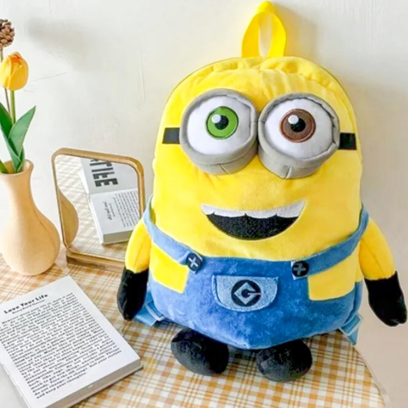 Minions Movie Characters Zaino In Peluche Giallo Hipcool Mallow Color Match Take In Bag Grande Capacità Big Eyes Zainetto Giocattolo Regalo
