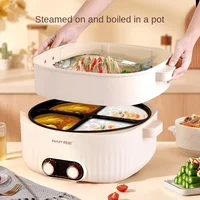 Electric hot pot four-gong grid Yuanyang multi-functional home intelligent rice cooker, with steamer 1