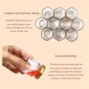 1.5 Oz Hexagon Mini Glass Honey Jars With Wood Dipper, Bee Pendants And Jutes, For Baby Shower, Wedding Favors, Party Favors 4