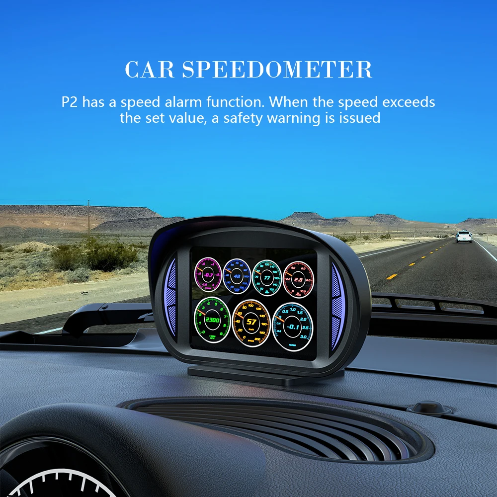 

Geyiren OBD2 GPS HUD Car OBD Head Up Display HUD on Board Computer Digital Speedometer Water Temp Fuel Consumption Slope Meter