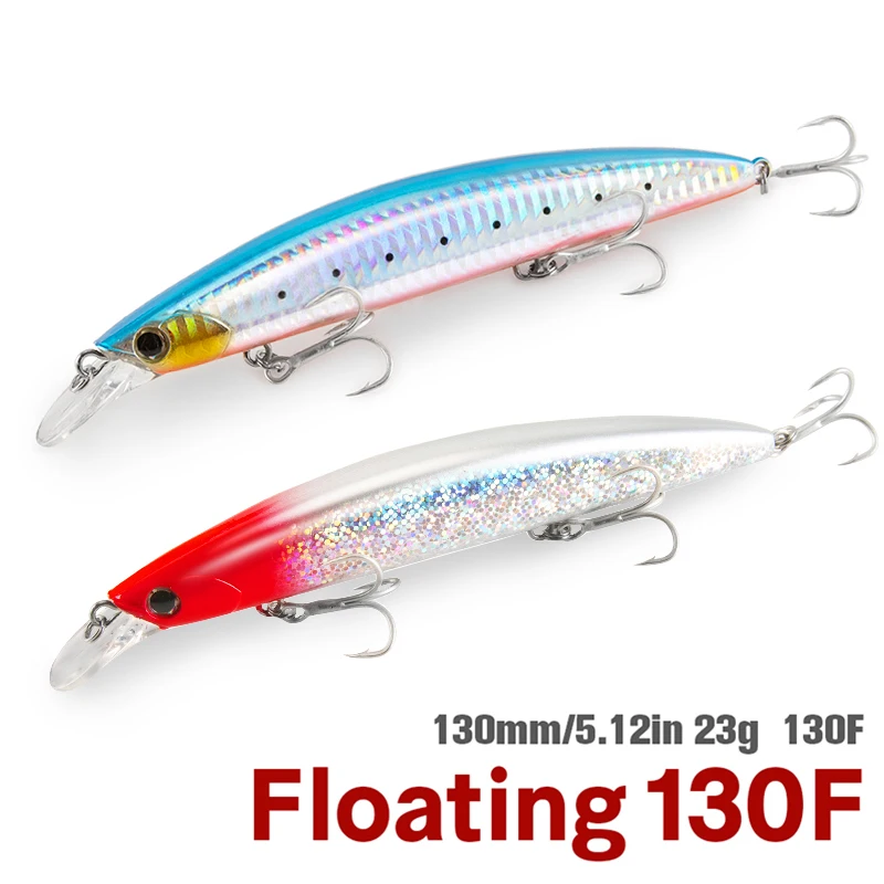 130FUltraLongCastingFloatingWobblerMinnowHardBait130mm23g