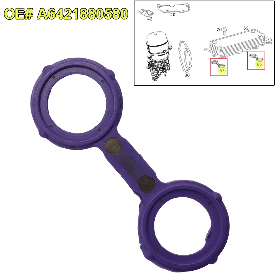 Ölkühler-Dichtungsset A6421880580 Für Mercedes OM642 V6 Motoren - 2-tlg. Set