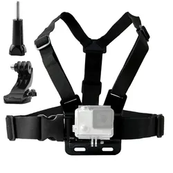 Adjustable Chest Harness Mount with J Hook for Action Cameras - Black