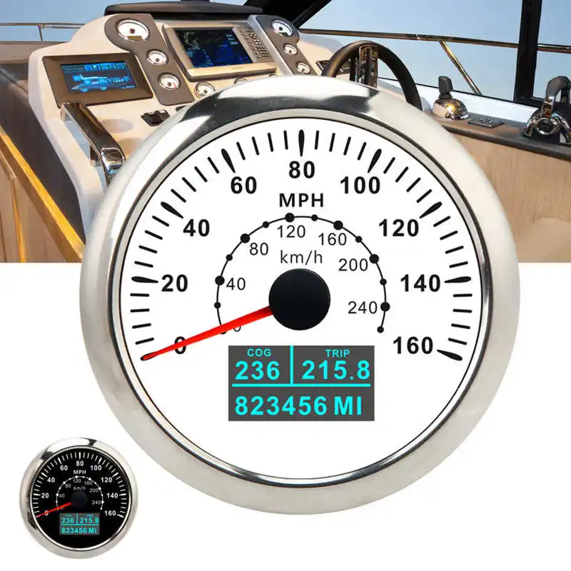 GPS Спидометр 85 мм/3.35 дюймов 0-240 миль/ч 0-км/ч ЖК-экран IP67 водонепроницаемый