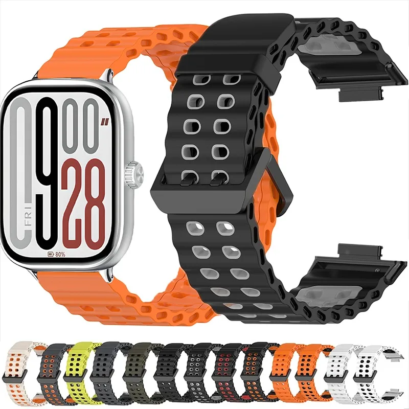 Two-Tone Breathable Silicone Sport Wristband Strap