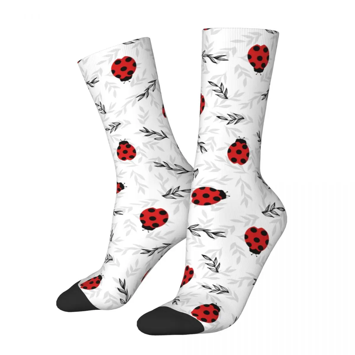 

Autumn Winter Retro Unisex Ladybug Insect Lover Socks Ladybird Sweat Absorbing Soccer Socks