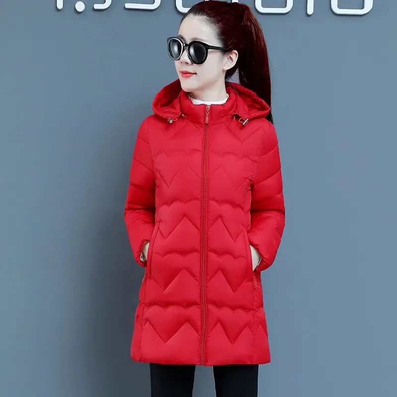 

2023 Snow Wear New Winter Coat for Women Down Jacket Warm Casual Loose Hooded Winter Women Jacket Long Parkas