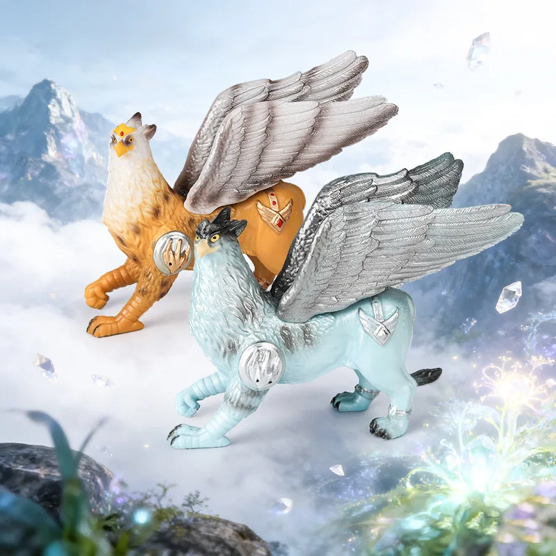 Majestic Mythical Creatures PVC Figurine Collection - Fire Phoenix & Griffin