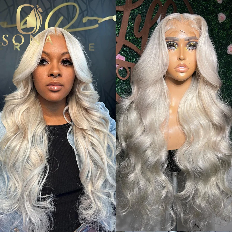 Peluca de cabello humano con malla Frontal transparente para mujer