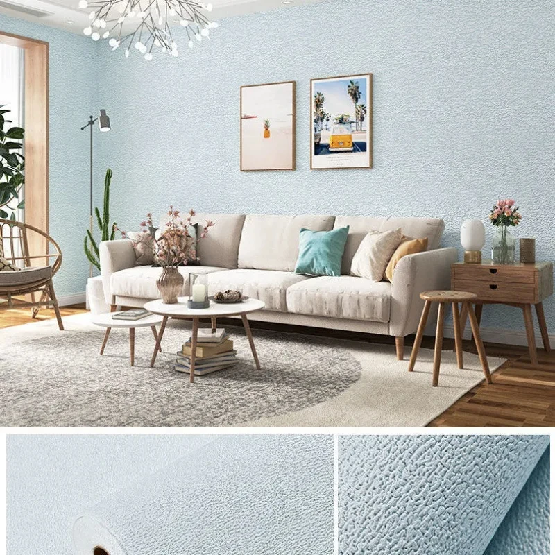 thumbnail image 1 of Papel tapiz de pared autoadhesivo de espuma 3D de lino de PVC de color sólido, grueso, impermeable, para renovación de paredes, decoración del hogar, 1 of 5