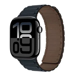 Magnetic Buckle Silicone Strap Bracelet for Series 10 46mm (Midnight brown)