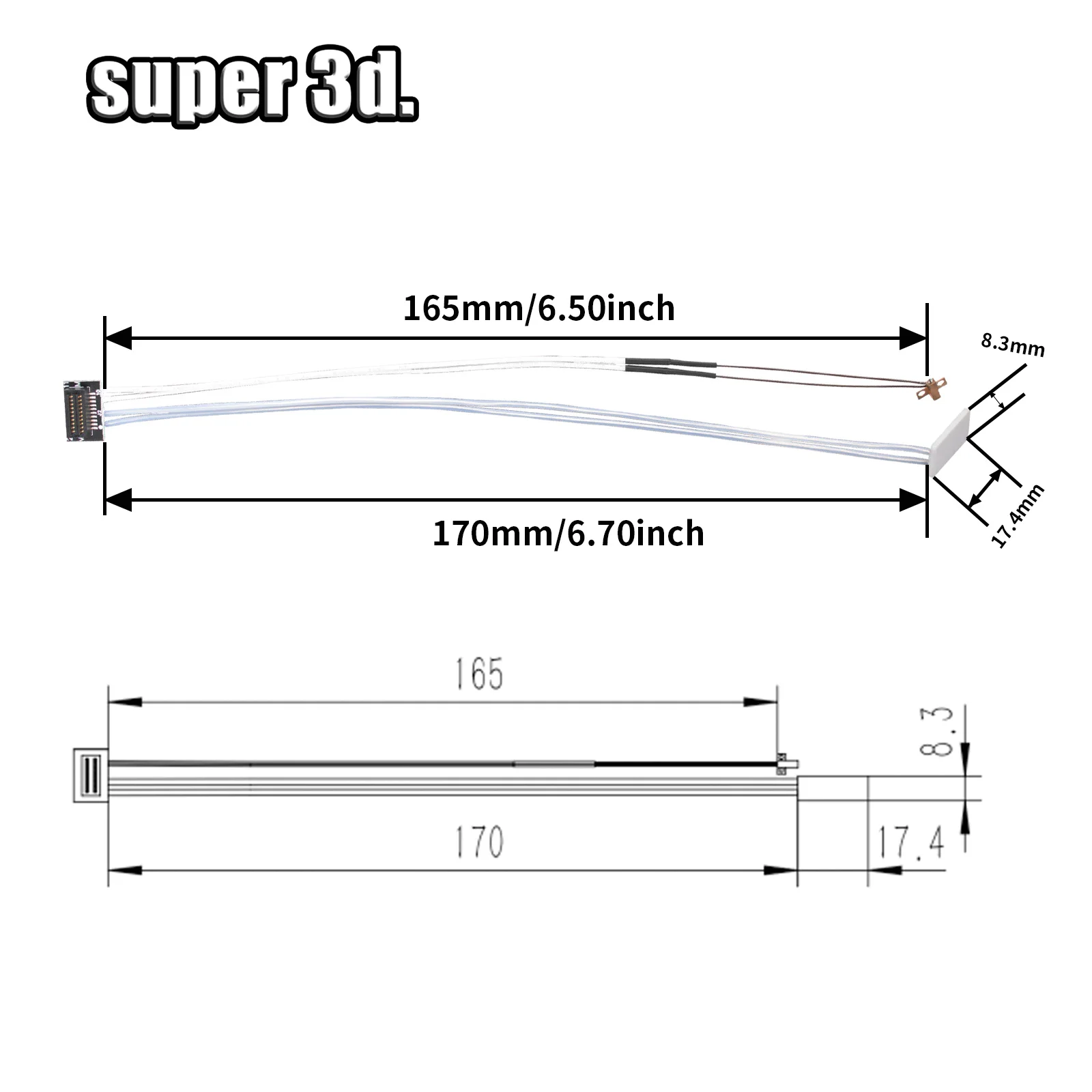 Bambu Lab A1 mini Thermistor NTC100K 3950 Hotend Kit 0.4/0.6/0.8MM