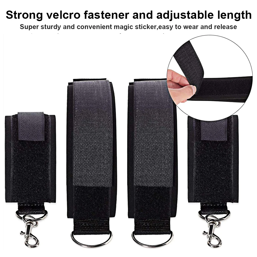 BDSM Sexy Leather Kits Adults Fantasy Wives Sex Toy Set for Women Men Sex Bondage Set Handcuffs Ankle Cuff Restraints for Couple