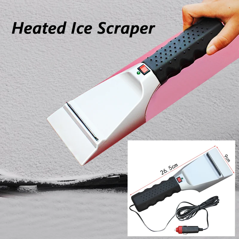 EAFC Car Ice Scraper Snow Shovel Windshield Ice Glass Scraper Brush windshield shovel snow shovel snow ice scraper ice deicing tool For Car 12V Winte Electric Heated Windshield Defrost Snow