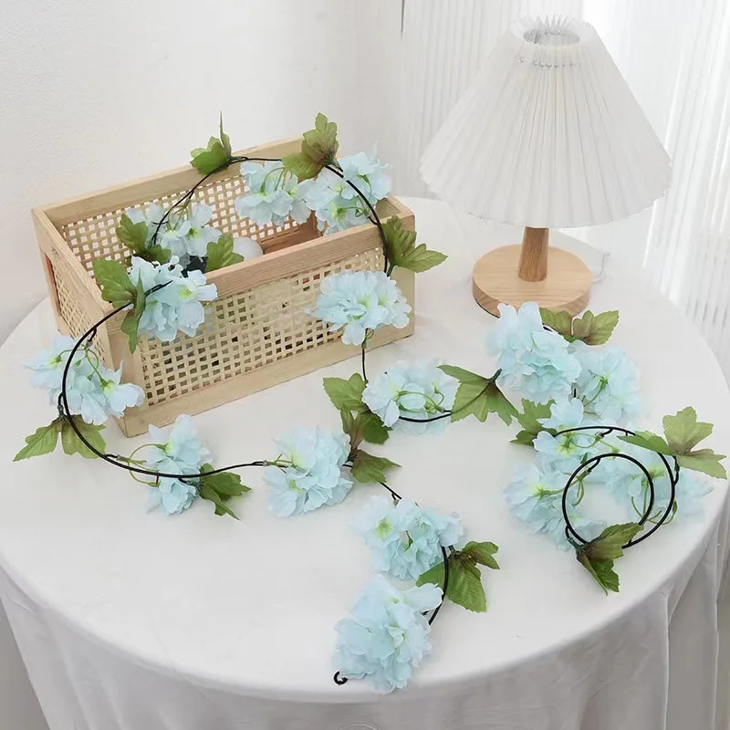 Fiori Artificiali Da Appendere Bianchi - 2 Pezzi Resistenti UV - Piante Rampicanti Finto Per Parete E Giardino - Lunghezza 76 Cm - 5