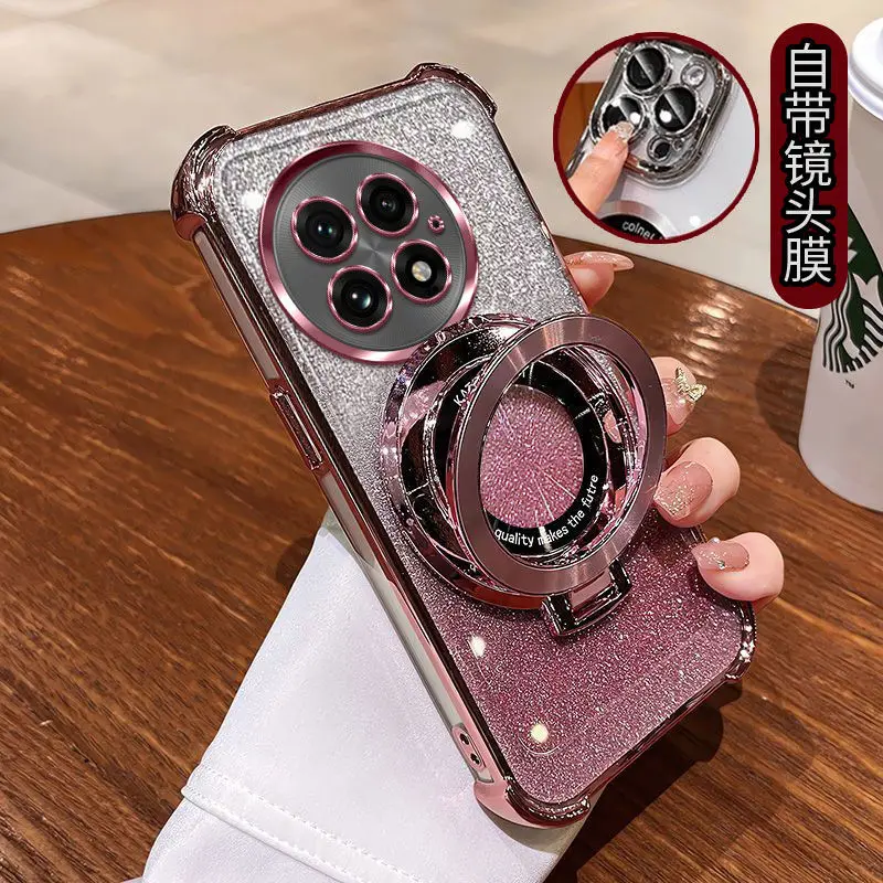 Shockproof Glitter Plating Magnetic Holder Silicone Case