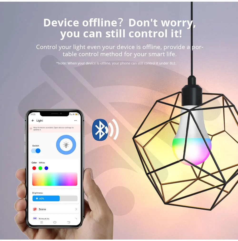 EWelink Wifi/Zigbee Smart Bulb Led Lamp E27 RGB Smart Light Bulbs 100-240V Smart