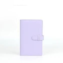 Elegant Mini Photo Album with PU Leather Cover - 108 Pockets (Purple)