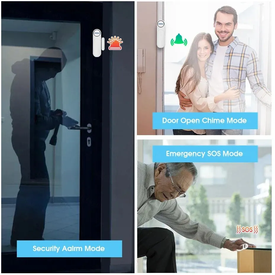 KERUI Wireless Door Windows Sensor Security Alarm System Remote Control 120dB Anti Theft Smart For Kids Cabinet Safety Home 2