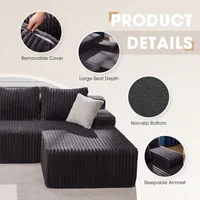 Cloud Modular Sectional Sofa Couch L-Shape Memory Foam Oversize Chaise Living Room Furniture Set Customized 5