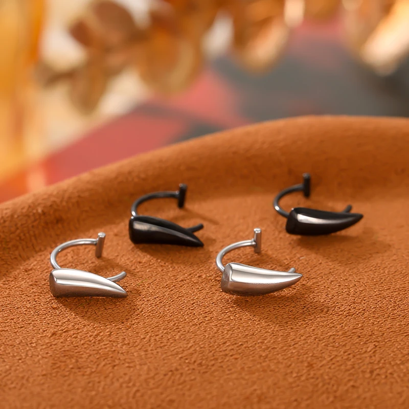 1PC Stainless Steel Fake Nose Ring Hoop Septum Rings Non-Pierced C Clip Lip Ring Earring Fake Nose Piercings Women Body Jewelry