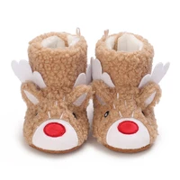 Cute Cartoon Christmas Warm Baby Walking Shoes Winter Boys And Girls Shoes 0-18 Months Deer Role-Playing Baby Soft Shoes 5