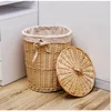 Large Dirty Clothes Basket Rattan Storage with Lid Clothes Basket Sundries Toys Storage Bucket Multi-Purpose Storage Baskeks 4