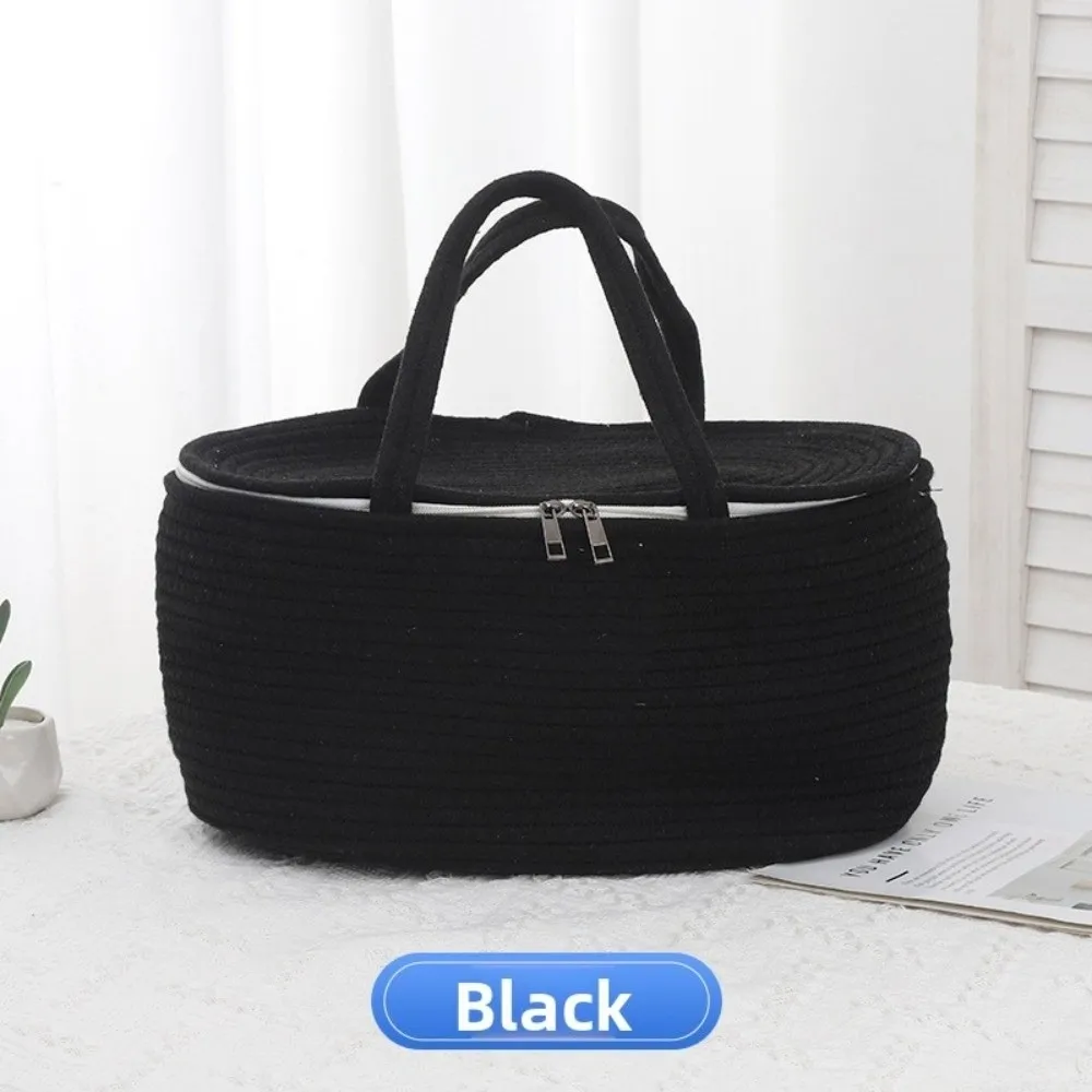 Cotton Thread Rope Mummy Handbag Large Capacity for Diaper/Toy Storage Diaper Storage Basket Shopping Tote Bag Baby Diaper Bag