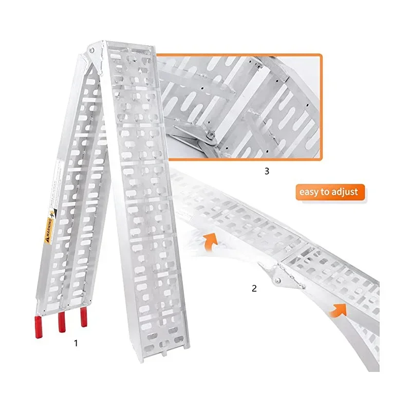 Aluminum Ladder ATV 1pc for Pickup Trucks 7.5 FT Aluminum Portable Ramps 750 Lbs Capacity Scrambling Motorcycle Ladder