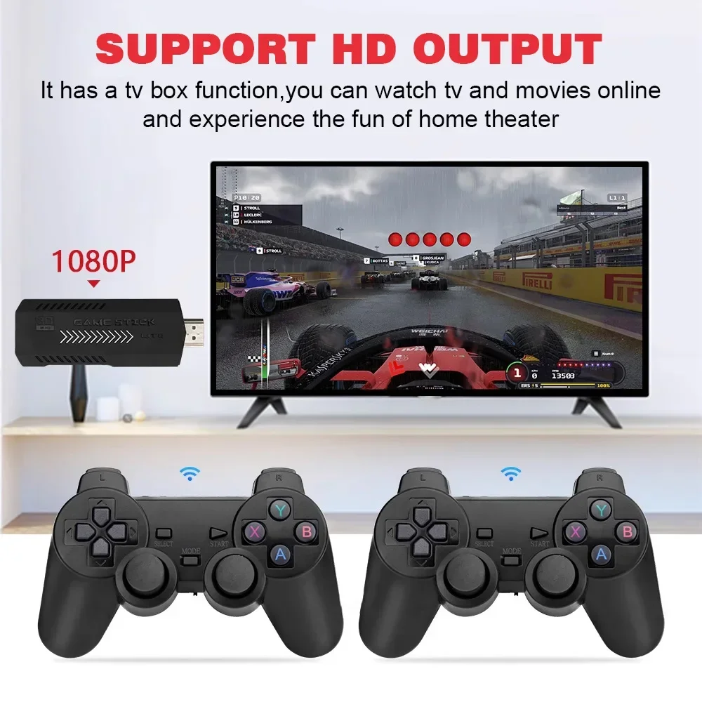 4K Game Stick 3D HD Retro Video Game Console Wireless Controller TV 50 Emulator 256G 128G 64G video game console