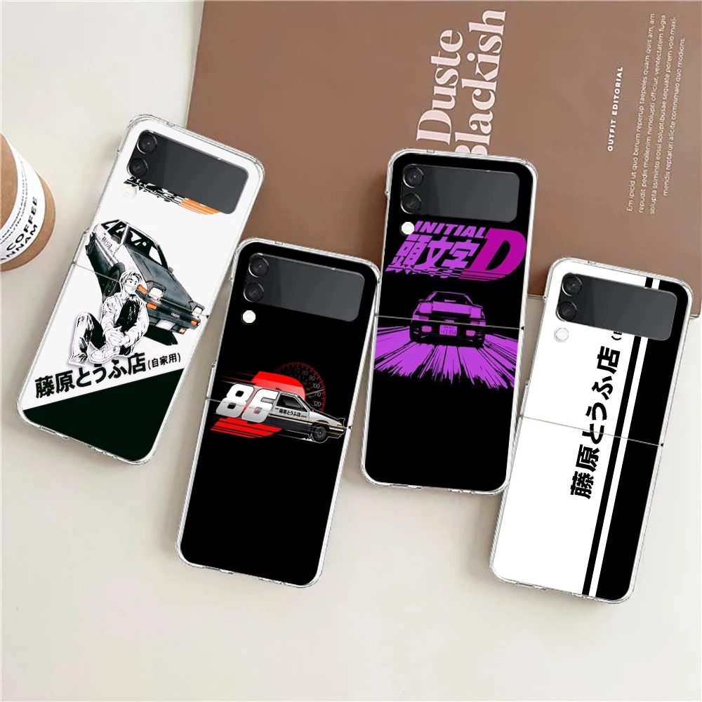 Custodia Rigida Per Pc Anime Iniziale D Ae86 Per Samsung Galaxy Z Flip 4 Cover Trasparente Per Galaxy Z Flip3 Borsa Antiurto Pieghevole
