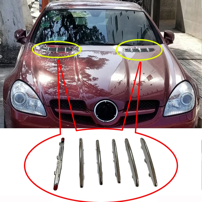 

Car styling Chrome Hood Vent Trim Covers For 2004-2010 Mercedes-Benz R171 SLK-Class SLK200 SLK300 SLK350