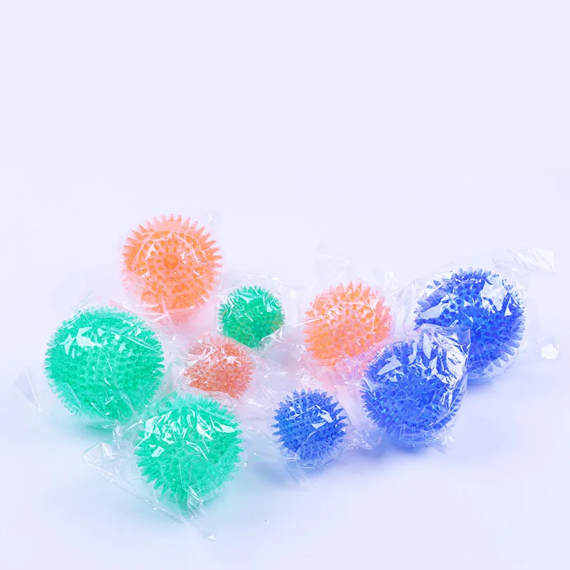 Pet Dog Toys Cat Puppy Sounding Toy Polka Squeaky Tooth Cleaning Ball TPR Training Pet Teeth Chewing Toy Thorn Balls Accessories 3