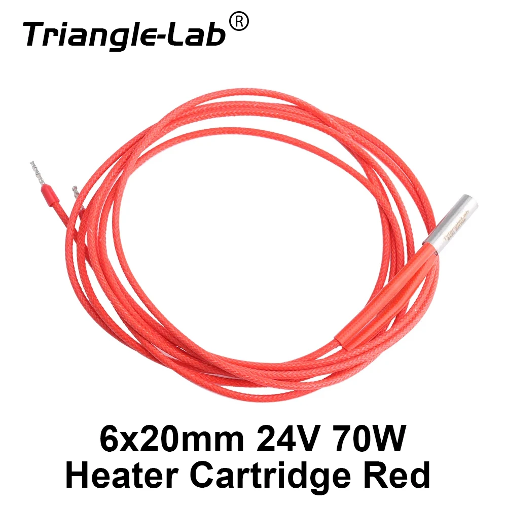 Trianglelab 24V 70W Heizpatrone Rot 6x20mm Mit 100CM Kabel 3D-Drucker für V6 HOTEND Volcano MK8 MK9 CR-10 Ender 3