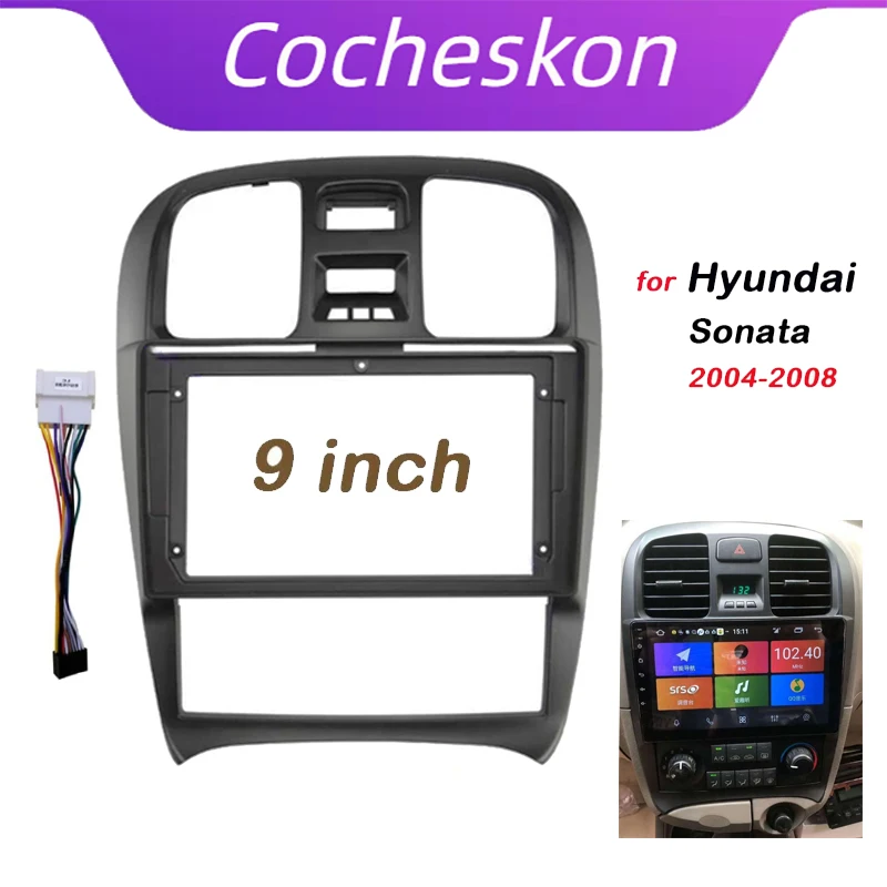 

Автомобильные аксессуары 2 Din 9 дюймов радио Fascia DVD GPS MP5 Панель рамка для Hyundai Sonata 2004-2008 комплект крепления приборной панели