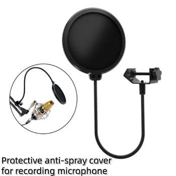 Accessori per microfono MF6 Parabrezza per microfono universale con filtro a doppio strato PoP in metallo per microfono a condensatore per registrazione in studio