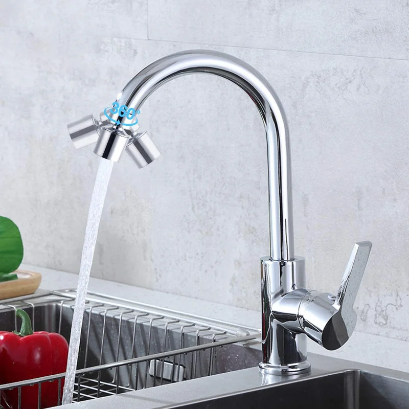 Dual Function 360° Swivel Anti-Splash Faucet Aerator with Water Filtering Nozzle