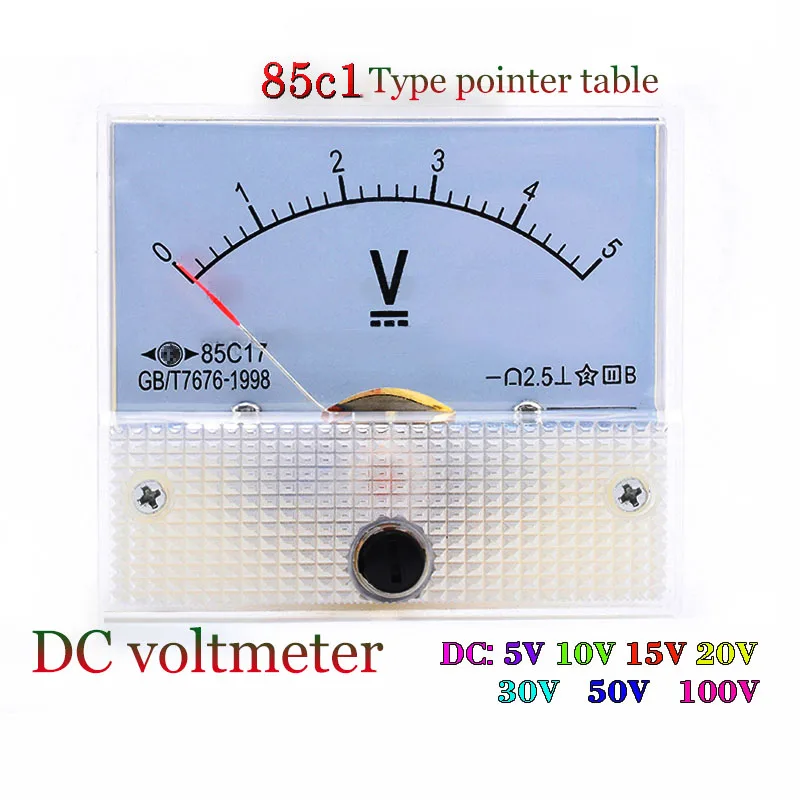 

DC High Voltage Voltmeter Mechanical Type 85C1 5v 10v 20v 30v 50v 100v Pointer Voltmeter Resistance Kilovoltmeter Detection