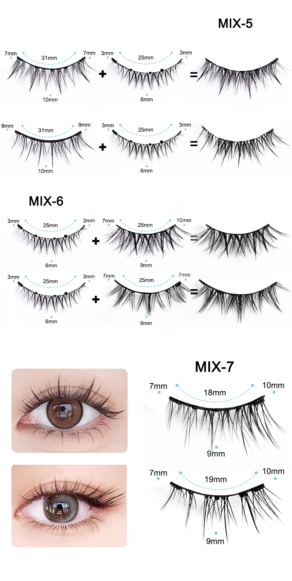 Description Picture 5 of itemNon-adhesive magnetic eyelashes, a set of reusable magnetic eyelashes, soft and curled eyelashes, easy and quick installation