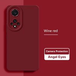 Premium Liquid Silicone Lens Protection Phone Case, Soft & Simple Design for Huawei Nova 7 SE (Wine Red)