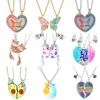 Best Friends Pendant Necklace For Woman Girls Magnetism Sequin Couple Crystal Chain Choke BFF Friendship Forever Jewelry Gift 1