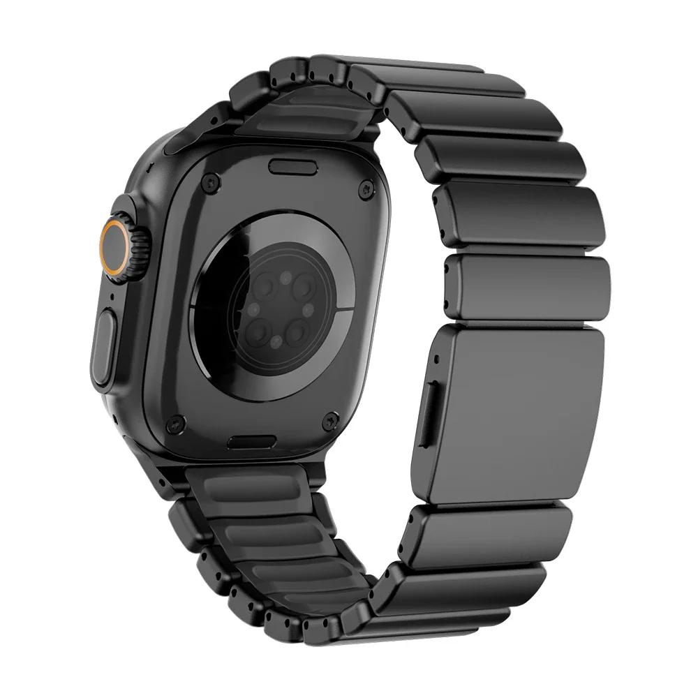Luxury Titanium Magnetic Watch Strap with Rubber Band Design