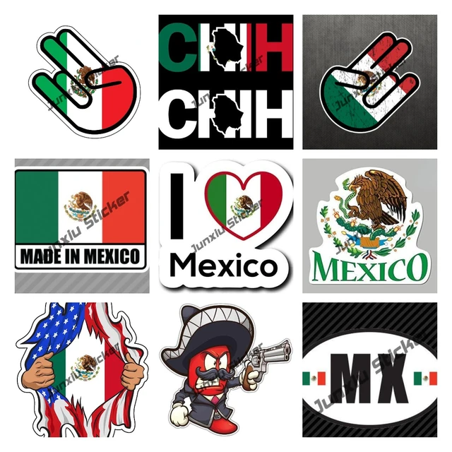 JDM Shocker with Mexican Flag Wakaba Leaf Funny Mexico skull MX JAL Vinyl Decal  Mexican Sticker