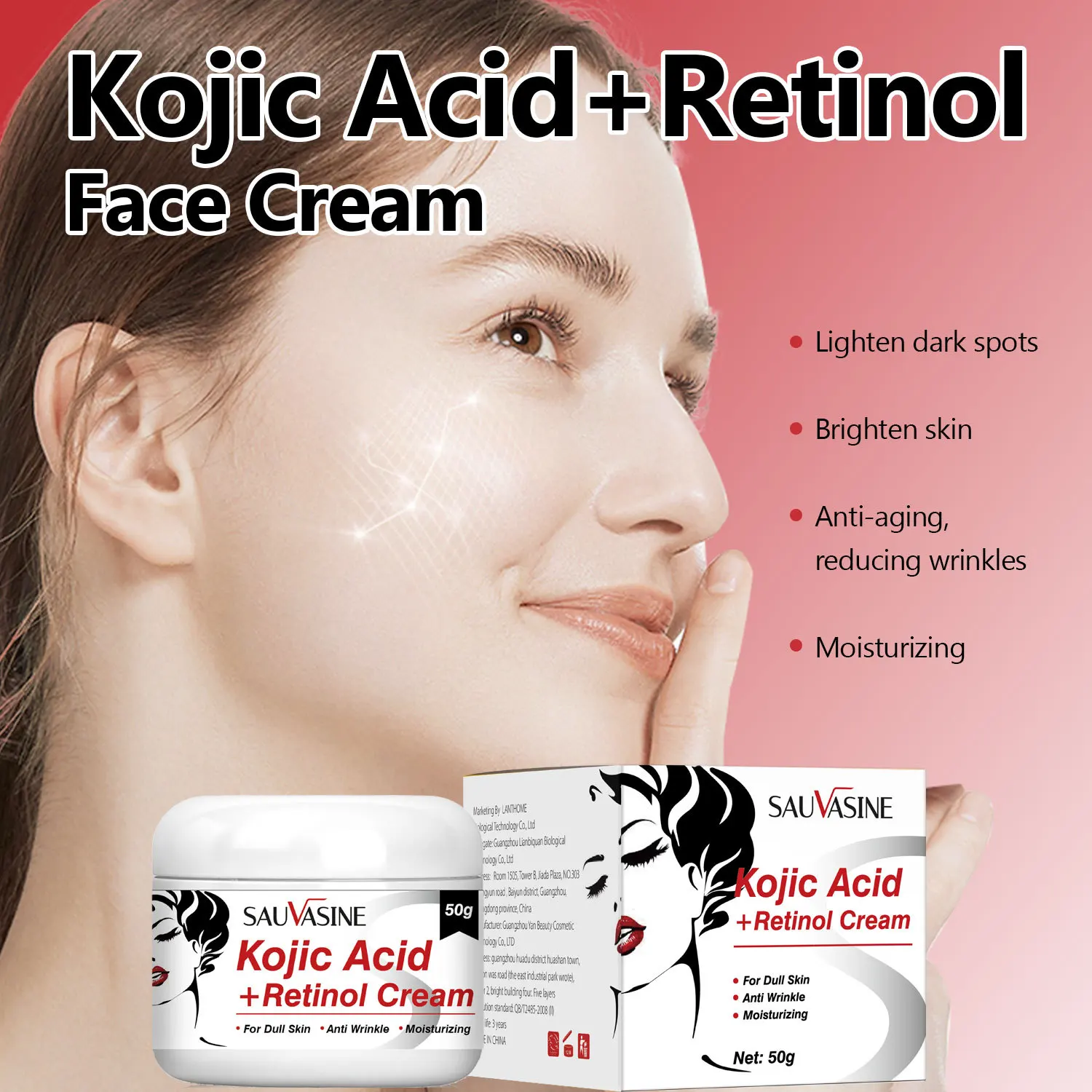 50g-Kojic-Acid-Face-Cream-Retinol-Facial-Brightening-and-Moisturizing ...