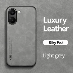 Premium PU Leather Shockproof Phone Case with Silicone + PC Back Cover for POCO X6 Pro (Light Gray)