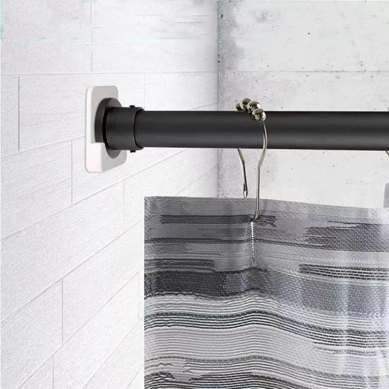 2Pcs Shower Curtain Rod Mounting Bracket Punch-Free Adhesive Rod Mounting Fixture Shower Curtain Hook Bathroom Accessories